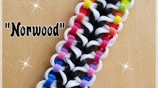 quotNorwoodquot Rainbow Loom BraceletHow To Tutorial [upl. by Annaer]