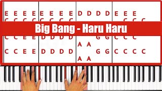 Haru Haru Piano  How to Play Big Bang Haru Haru Piano Tutorial [upl. by Rayle]