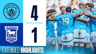 EXTENDED HIGHLIGHTS  MAN CITY 41 IPSWICH TOWN  Haaland hattrick seals win amp Gundogan returns [upl. by Krispin]