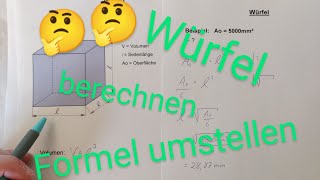 Würfel berechnen  Formel umstellen  leicht erklärt  Dave Seller [upl. by Einot776]