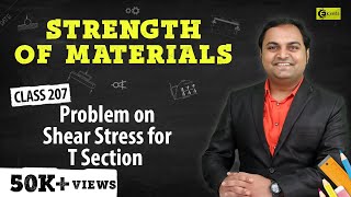 Problem on Shear Stress for T Section  Shear Stress in Beams  Strength of Materials [upl. by Clare858]