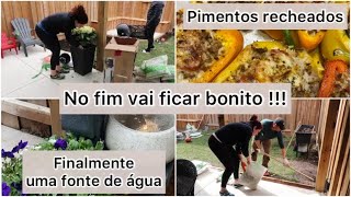 A Preparar o Nosso Quintal para o VerãoFinalmente uma Fonte de Água Pimentos Recheados vlog [upl. by Glasgo]