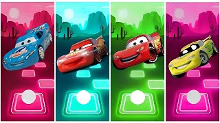 Lightning Mcqueen vs Black Lightning Mcqueen vs Jackson Storm vs Tow Mater in Tiles Hop EDM Rush [upl. by Noswal577]