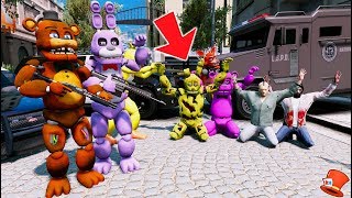 ANIMATRONIC COPS amp ROBBERS GTA 5 Mods FNAF RedHatter [upl. by Christmann]