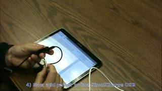 Demo of wired ethernet on a charging Samsung Galaxy Tab 4 with the LAVA USB HostCharging Adapter [upl. by Artemis541]