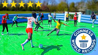 WORLDS BIGGEST SLIP N SLIDE FOOTBALL MATCH EVER ⚽️💦 [upl. by Sudbury]