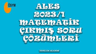 ALES 20231 Sayısal Soru Çözümleri Part 1 [upl. by Jacqui]