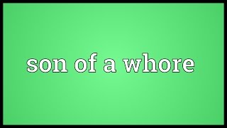 Son of a whore Meaning [upl. by Vivian117]