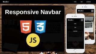 Responsive Navbar with HTML CSS and JavaScript [upl. by Llenwahs135]