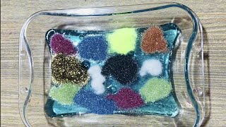 Adding Colorfull Glitters into Clear Slime slimeasmr [upl. by Procter]