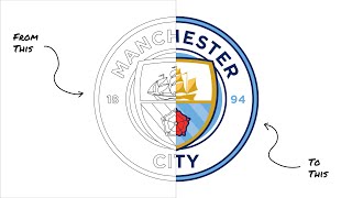 I recreated Man Citys Logo logodesign premierleague [upl. by Higinbotham107]