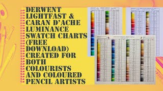 FREE SWATCH CHARTS  DERWENT LIGHTFAST amp CARAN DACHE LUMINANCE [upl. by Irek619]