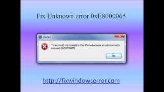 Fix Unknown error 0xE8000065 [upl. by Casilda]