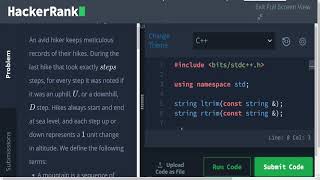 HackerRank Interview Prep Kit  Problem 2 Counting Valleys [upl. by Avilys]