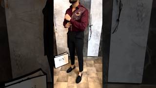 Best Dark Color Combination Formal  Black Pant Maroon Shirt CombinationWeddingDress Shorts Viral [upl. by Lerraj]