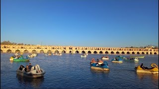 Walking on one of the most historical bridges in Iran  Slow travel [upl. by Haletta]