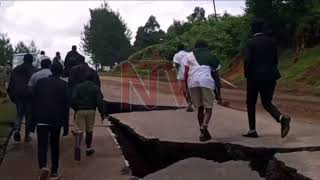 Motorists continue using landslidehit Kabale  Kisoro road [upl. by Galasyn156]