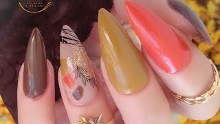 The Daily Nail Lets Do an Abstract Fall Gel Mani nails diynails gelnails [upl. by Neenej59]