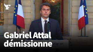 Législatives «Je remets ma démission au président de la République» annonce Gabriel Attal [upl. by Aihsinyt]