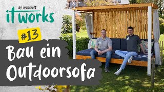 Bau dein Outdoorsofa  mit SchrittfürSchritt Anleitung und Getränkeablage  wolfcraft [upl. by Limoli503]