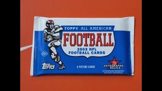 JSMOOTH found in an ORIGINAL 2000 pack of 2003 Topps ALLAMERICAN football cards [upl. by Kolb]