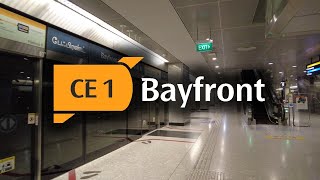 CE1 Bayfront MRT Station Exit B to Platforms  Singapore Walking Tour [upl. by Erwin]