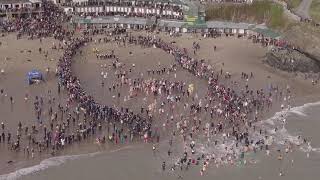 ABERSOCH 2018 RNLI new years day dip by drone [upl. by Pickering]