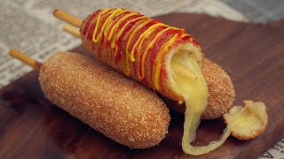 Mozzarella Cheese Corn Dog Recipe Korean Street Food [upl. by Mirna]