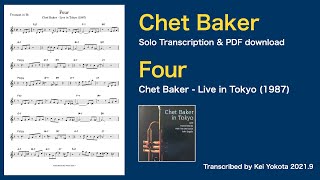 Chet baker  Four transcription 1987 [upl. by Vashtia]