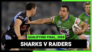 NRL Finals Flashback  CronullaSutherland Sharks v Canberra Raiders  Qualifying Final 2008 [upl. by Love]