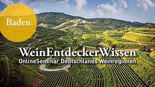 BADEN  WeinEntdeckerWissen OnlineSeminar Deutschlands Weinregionen [upl. by Aisenet]