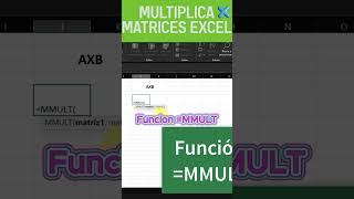 🟩Cómo multiplicar matrices en Excel❌ superexcel excel aprendeexcel tareasescolares matrices [upl. by Yves]