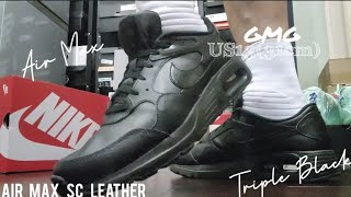 Air Max SC Leather  Triple Black  2023  On Feet  GARY笙開箱GARY UNBOXING [upl. by Ossie]