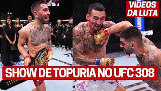 VIDEO LUTA TOPURIA APLICA NOCAUTE SENSACIONAL EM HOLLOWAY NO UFC 308 [upl. by Jecoa563]