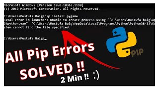 𝗘𝗩𝗘𝗥𝗬 Pip Error 𝗦𝗢𝗟𝗩𝗘𝗗  3 Different Methods in 2 Minutes [upl. by Veronica]