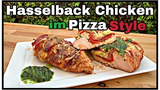 Hasselback Chicken im Pizza Style mit Petersilien Knobi Paste [upl. by Nataniel]