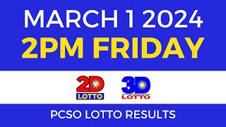 Lotto Result March 1 2024 2pm Swertres Ez2 PCSO [upl. by Enenej]