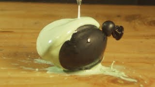 Oobleck Non Newtonian Fluid vs 60000 PSI Waterjet [upl. by Noyk]