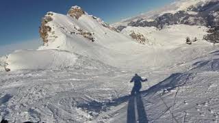 Skiing Grand Couloir Courchevel Feb 2018 1 [upl. by Acirehs]