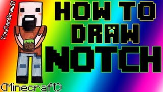 How To Draw Notch ✎ Minecraft Creator ✎ YouCanDrawIt ツ 1080p HD [upl. by Ardnikal]