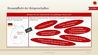 Steuerpflicht der Körperschaften  👨🏼‍🎓 EINFACH ERKLÄRT 👩🏼‍🎓 [upl. by Mallorie]