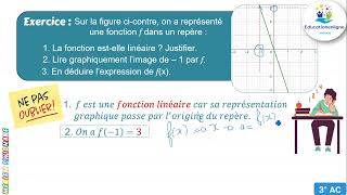 3AC  Maths  Fonction linéaire  exercice 02 [upl. by Eemaj]