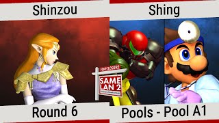 SameLAN 2 SotFB  Shinzou Zelda vs Shing Samus Dr Mario  Pools  Melee Singles [upl. by Dopp]