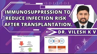 IMMUNOSUPPRESSION TO REDUCE INFECTION RISK AFTER TRANSPLANT  DR VILESH K V [upl. by Cutcliffe301]