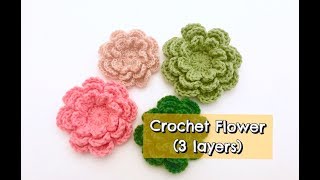 How to Crochet Flower 3 layers [upl. by Ursi]