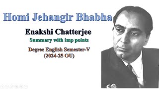 Homi Jahangir bhabha by Enakshi Chatterjee Sem5 eng homibaba sem5engeducare [upl. by Gujral]