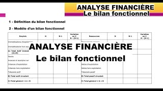 Analyse financière 15  Le bilan fonctionnel [upl. by Ardnuhs]