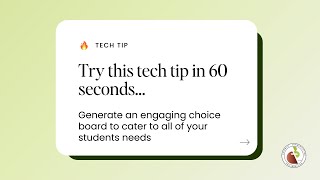 Try This Tech Tip in 60 Seconds…Generate an engaging choice board to meet your students needs [upl. by Batory927]