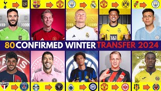 ALL 80 CONFIRMED TRANSFER WINTER 2024 January🔥 DE JONG TO UNITEDSANCHOCLAUDIOHAALANDTAJONDON [upl. by Neicul]