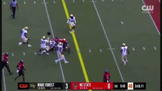 NC State QB Grayson McCall takes a terrible hit to the head [upl. by Tuneberg495]